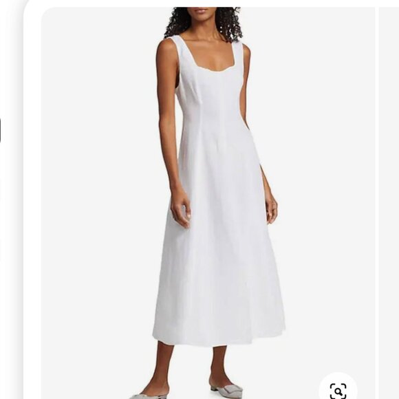 Vince Scoop Neck Tank Midi Dress Off-White (NWT - Size Medium) - Picture 1 of 6